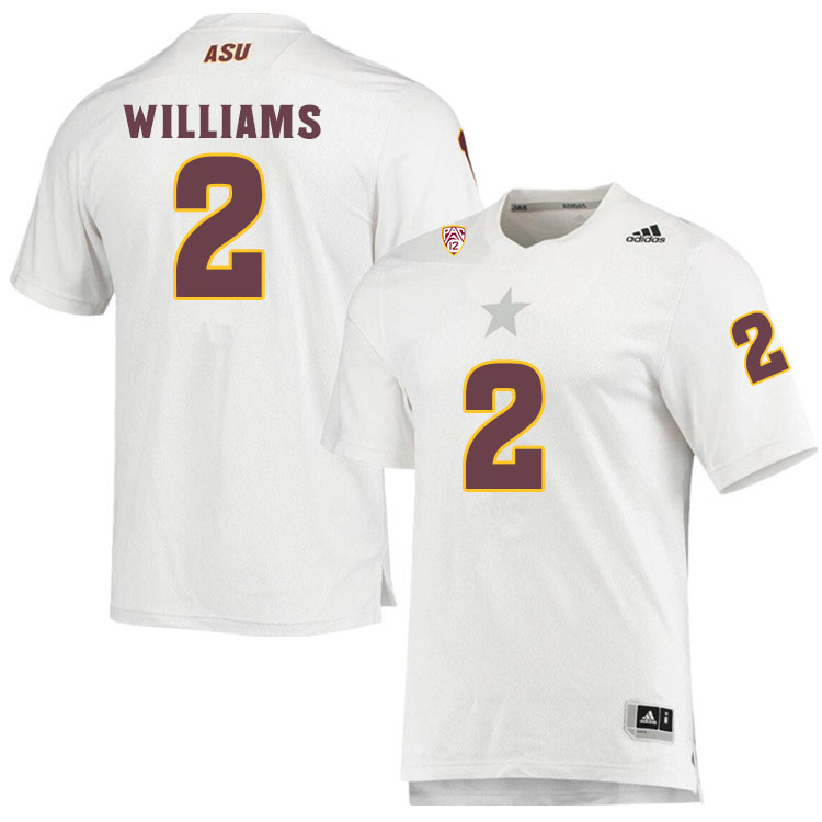 Men #2 Jaydon WilliamsArizona State Sun Devils College Football Jerseys Sale-White